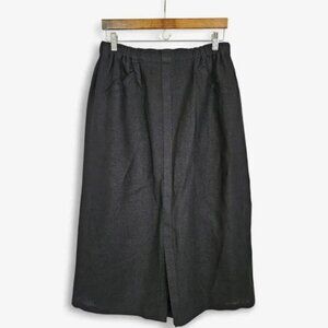 Flax by Jeanne Engelhart 100% Linen Front Slit Midi Skirt Lagenlook - 3G (24-26)